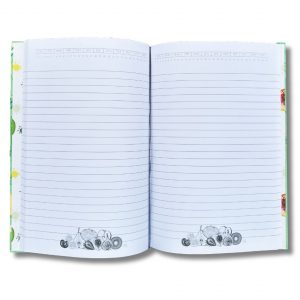 Caderno Frutas aberto