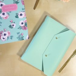 Dossier Personalizável de Pele Vegan Menta - Agenda Personalizada