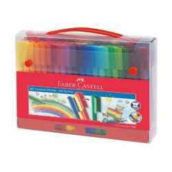 CANETAS FABER CASTELL DE FELTRO MALA TRANSPARENTE C/60 CORES VIBRANTES 