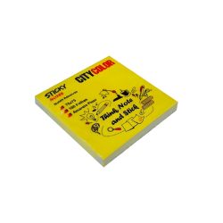 NOTAS ADESIVAS tipo " POST IT " CC 75X75 BLOCO C/100 FOLHAS AMARELO FLUOR